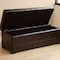 Baxton Studio Dark Brown Full Leather Storage Bench Ottoman With Dimples A-1834 - alternate 2